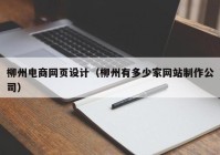 柳州电商网页设计（柳州有多少家网站制作公司）